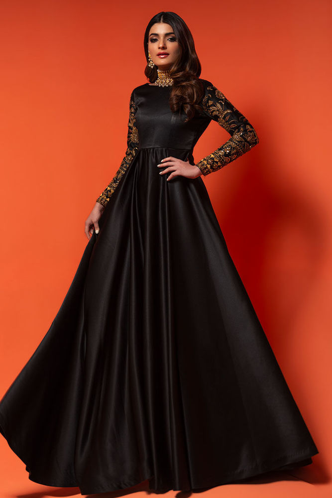 Black silk hotsell maxi
